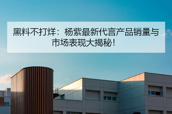 黑料不打烊：杨紫最新代言产品销量与市场表现大揭秘！